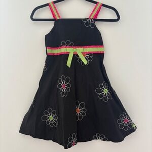 Blueberi Boulevard Girls 8‎ NWT Black,  Flowers, Polka Dots, Ribbon & Embroidery